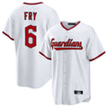 Pouc C.Guardians #6 David Fry Player White Game Home Stitched Jerseys