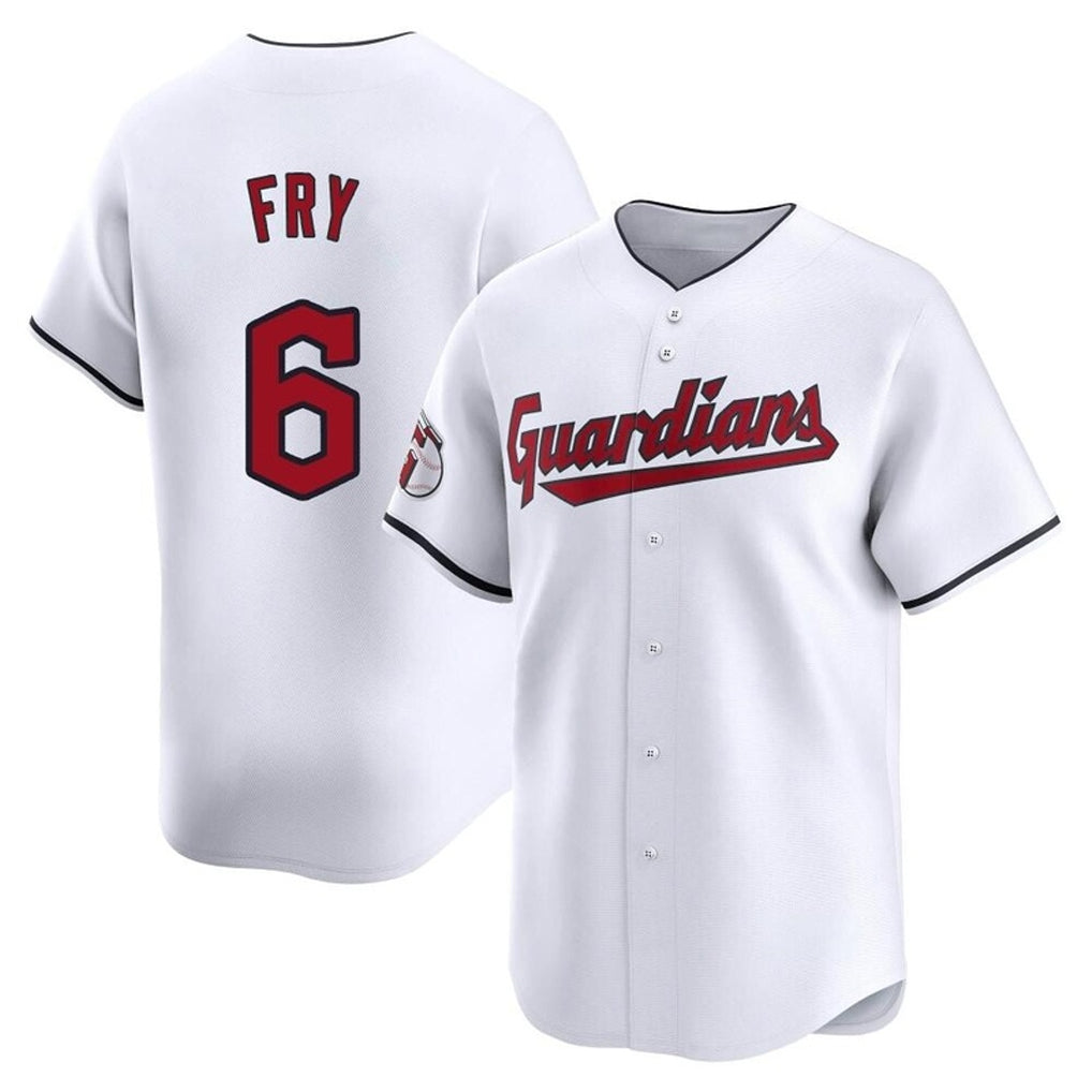 Pouc C.Guardians #6 David Fry Player White Limited Home Stitched Jerseys