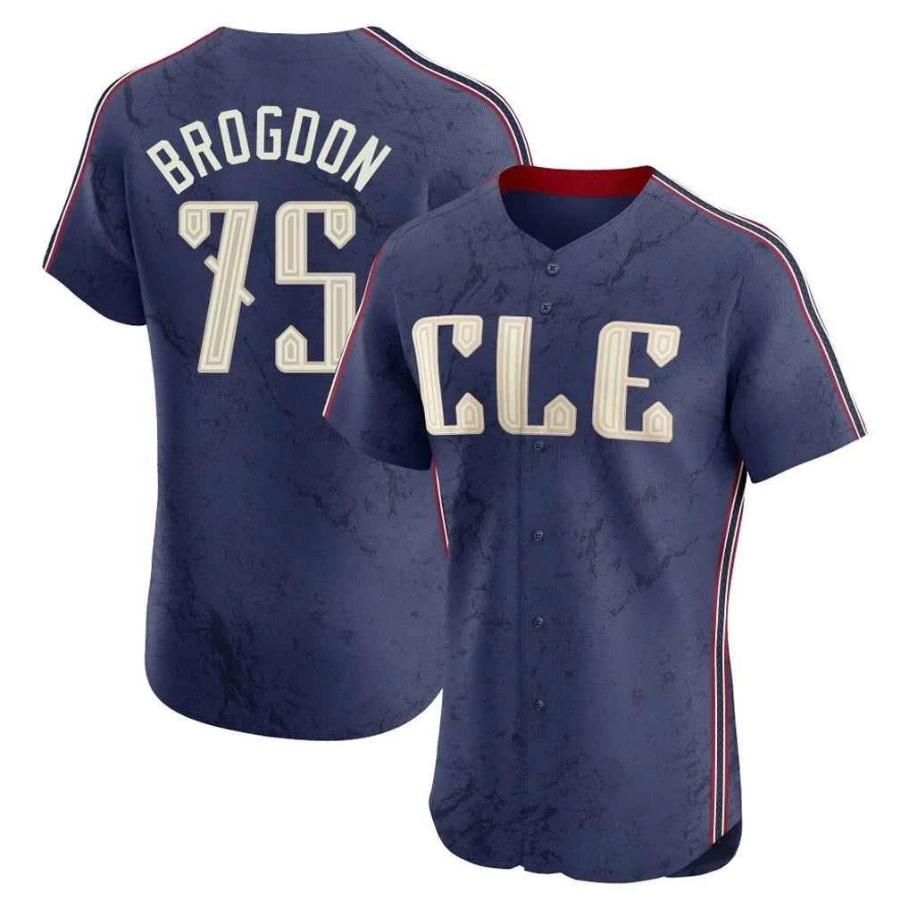 Pouc C.Guardians #75 Connor Brogdon Player Navy City Connect Limited Elite Home Stitched Jerseys