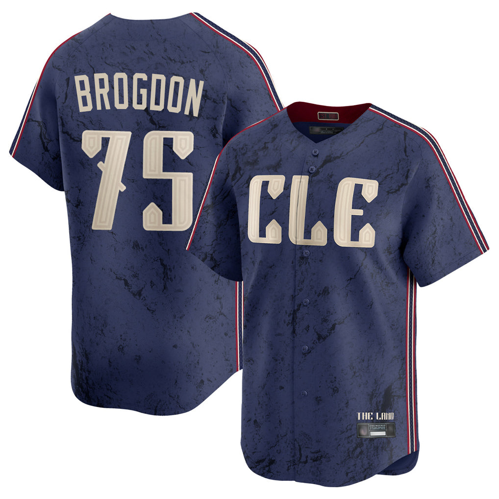 Pouc C.Guardians #75 Connor Brogdon Player Navy City Connect Limited Home Stitched Jerseys