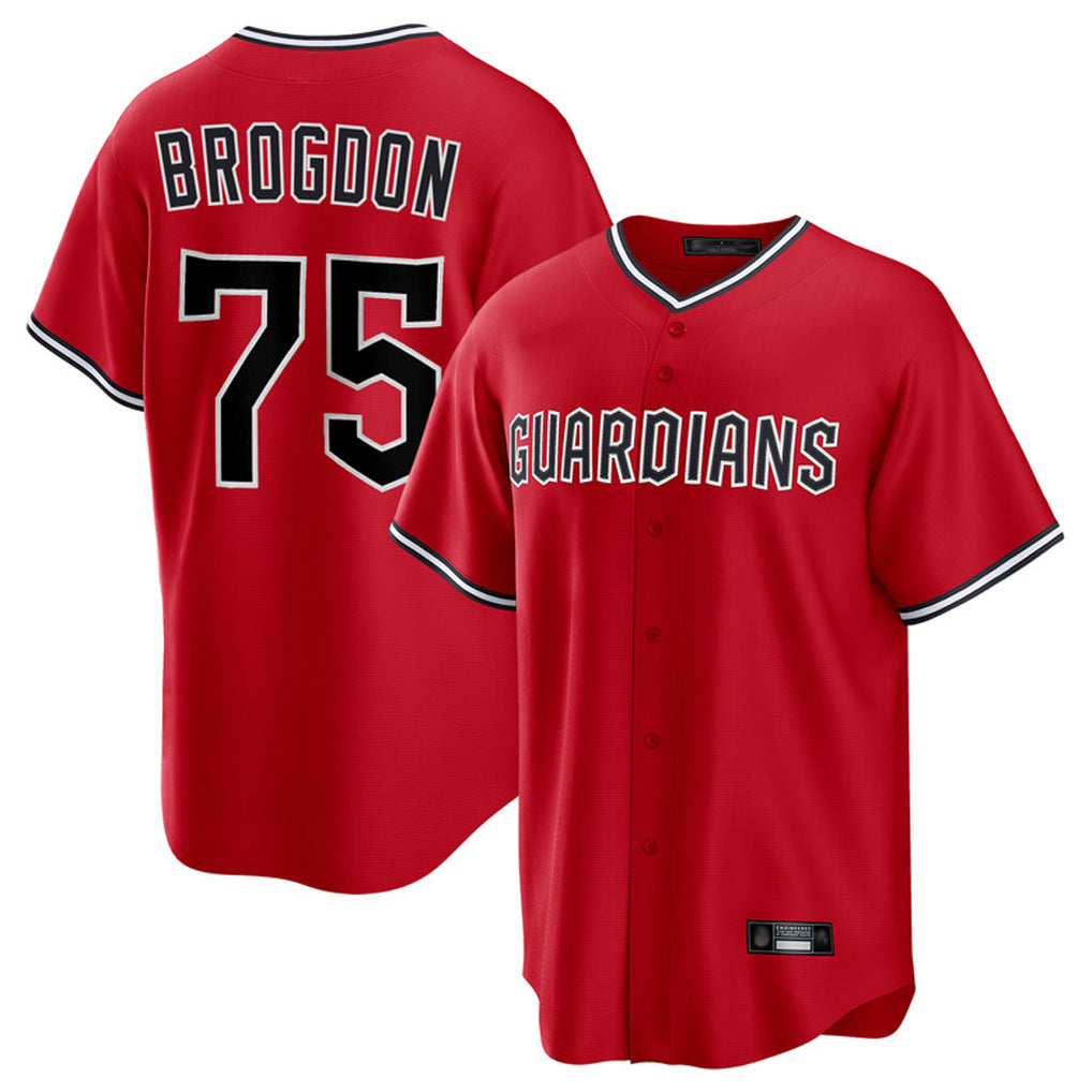 Pouc C.Guardians #75 Connor Brogdon Player Red Home Game Stitched Jerseys