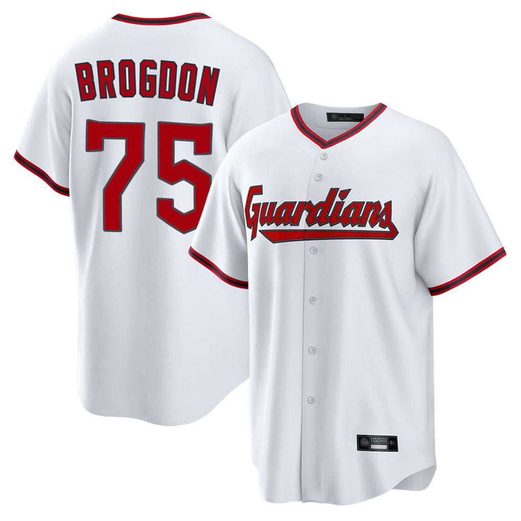 Pouc C.Guardians #75 Connor Brogdon Player White Game Home Stitched Jerseys