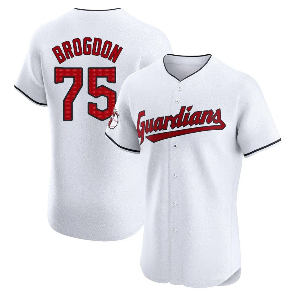 Pouc C.Guardians #75 Connor Brogdon Player White Limited Elite Home Stitched Jerseys