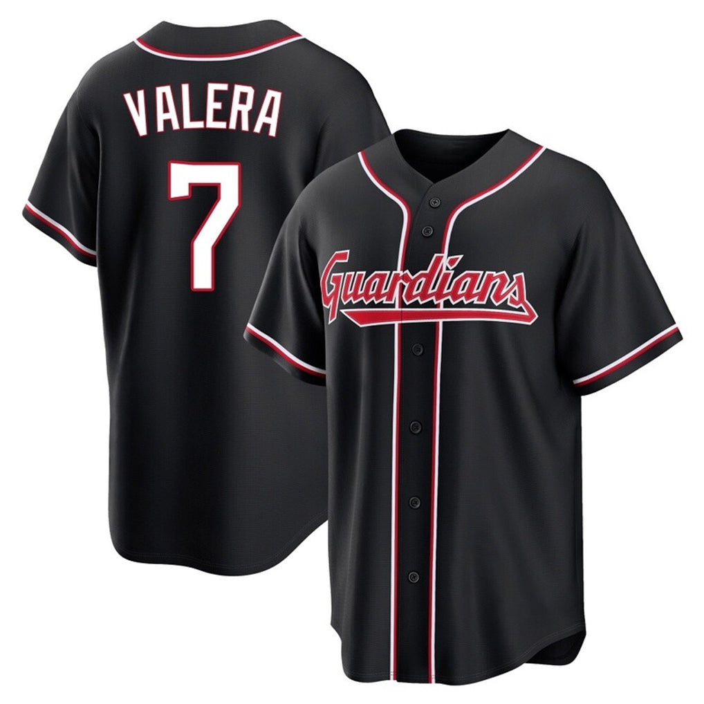Pouc C.Guardians #7 George Valera Player Black Fashion Out Home Game Stitched Jerseys