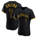 Pouc C.Guardians #7 George Valera Player Black Snake Skin City Limited Elite Home Stitched Jerseys