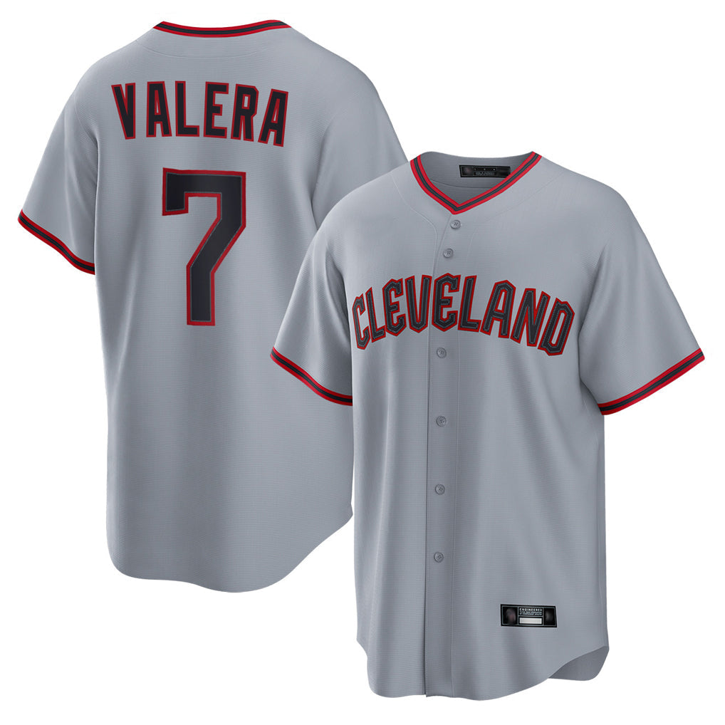 Pouc C.Guardians #7 George Valera Player Gray Home Game Stitched Jerseys
