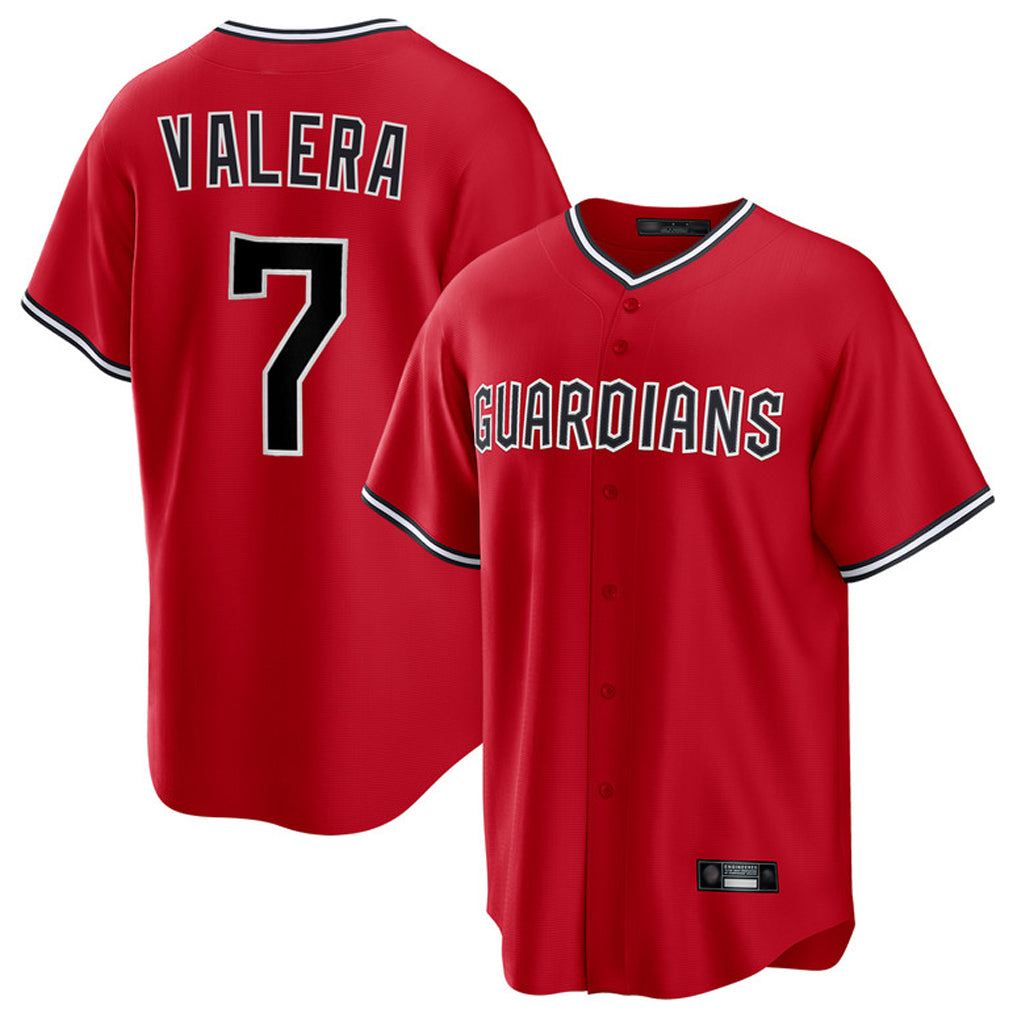 Pouc C.Guardians #7 George Valera Player Red Home Game Stitched Jerseys