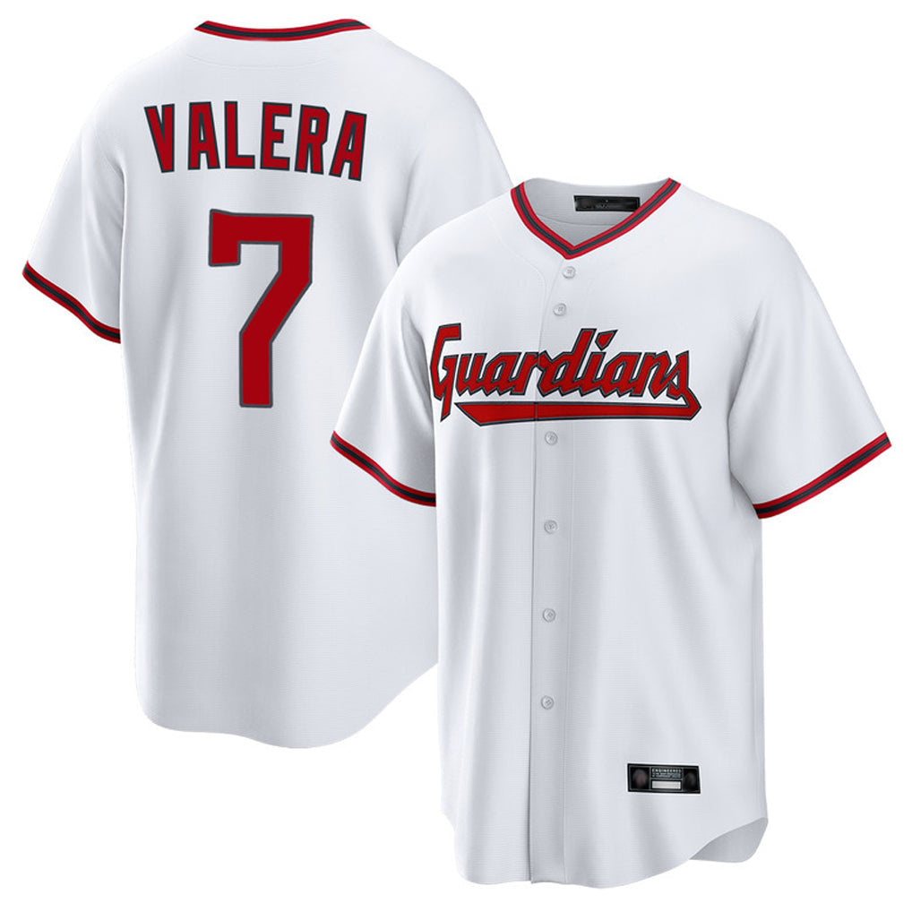 Pouc C.Guardians #7 George Valera Player White Game Home Stitched Jerseys
