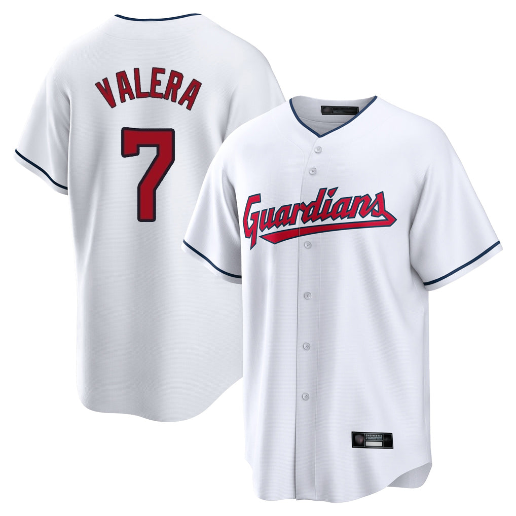 Pouc C.Guardians #7 George Valera Player White Home Game Stitched Jerseys