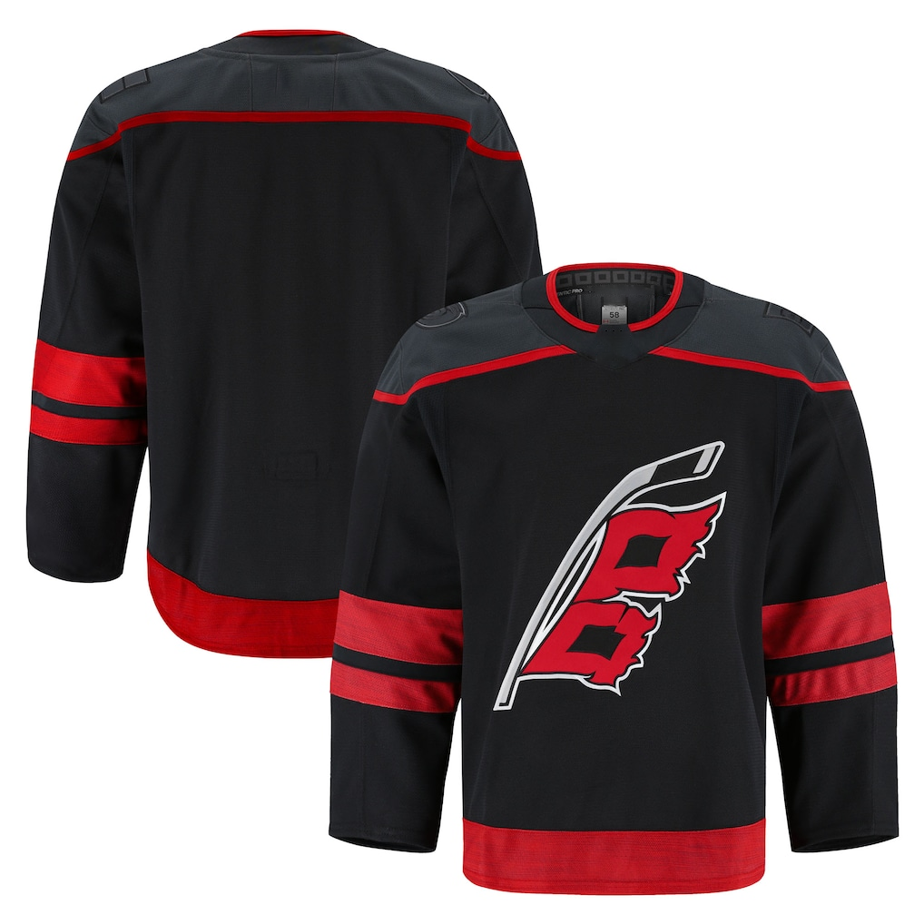 Pouc C.Hurricanes Black Home Authentic Pro Stitched Jerseys