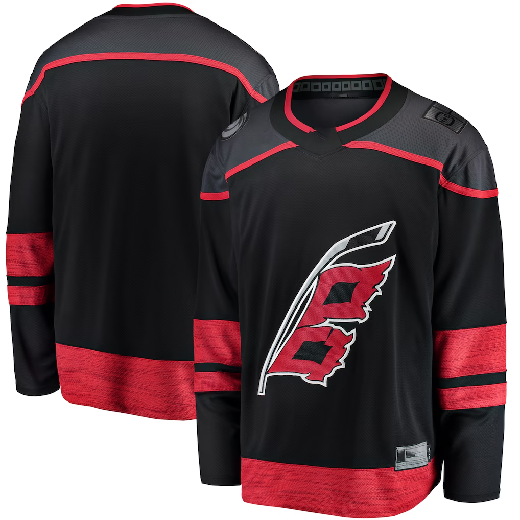 Pouc C.Hurricanes Black Home Breakaway Stitched Jerseys