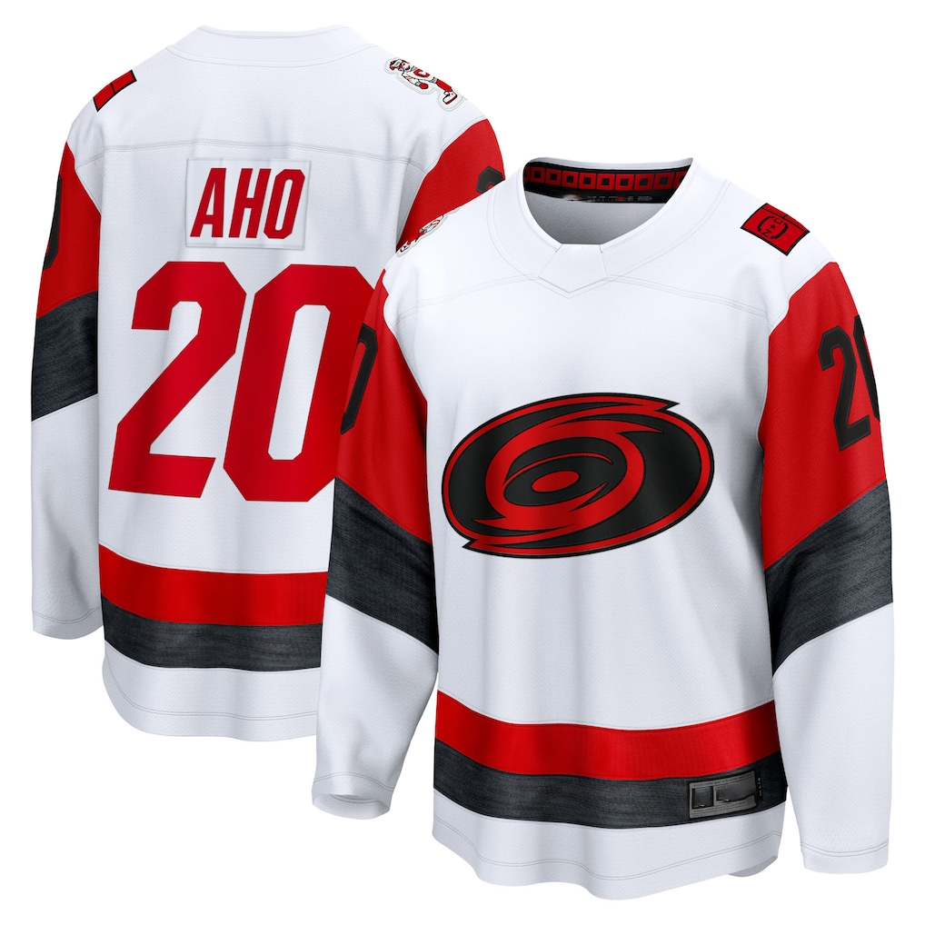 Pouc C.Hurricanes #20 Sebastian Aho White Away Breakaway Stitched Jerseys