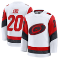 Pouc C.Hurricanes #20 Sebastian Aho White Away Premium Stitched Jerseys