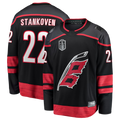 Pouc C.Hurricanes #22 Logan Stankoven Black 2026 Stanley Cup Final Home Breakaway Stitched Jerseys