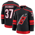 Pouc C.Hurricanes #37 Andrei Svechnikov Black Home Premium Stitched Jerseys