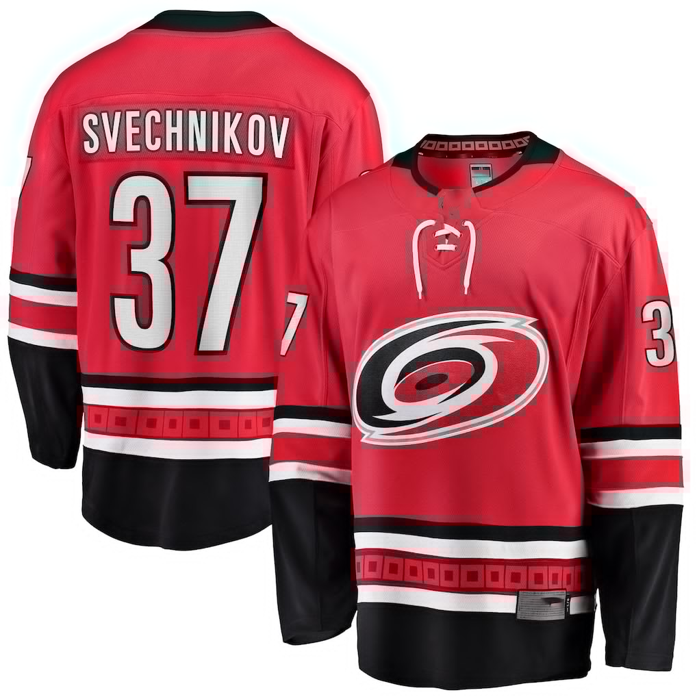 Pouc C.Hurricanes #37 Andrei Svechnikov Red Alternate Breakaway Player Stitched Jerseys