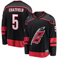 Pouc C.Hurricanes #5 Jalen Chatfield Black Home Premier Breakaway Player Stitched Jerseys