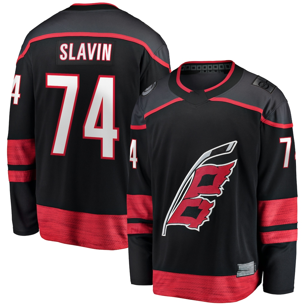 Pouc C.Hurricanes #74 Jaccob Slavin Black Home Breakaway Player Stitched Jerseys
