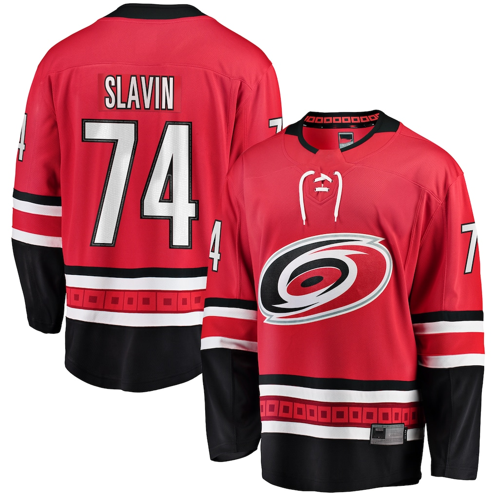 Pouc C.Hurricanes #74 Jaccob Slavin Red Alternate Breakaway Player Stitched Jerseys