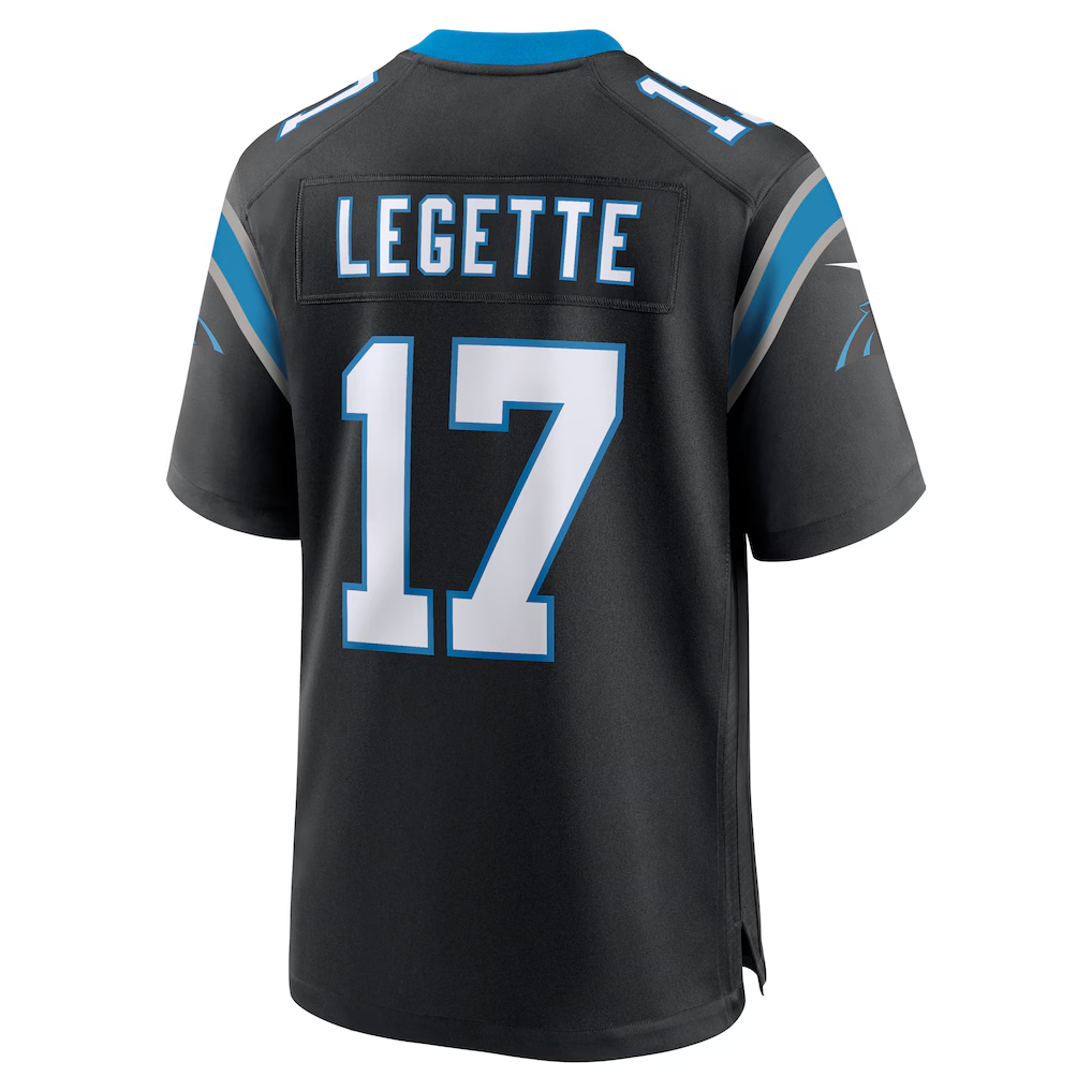 Pouc C.Panthers #17 Xavier Legette Black Team Game Player Stitched Jerseys