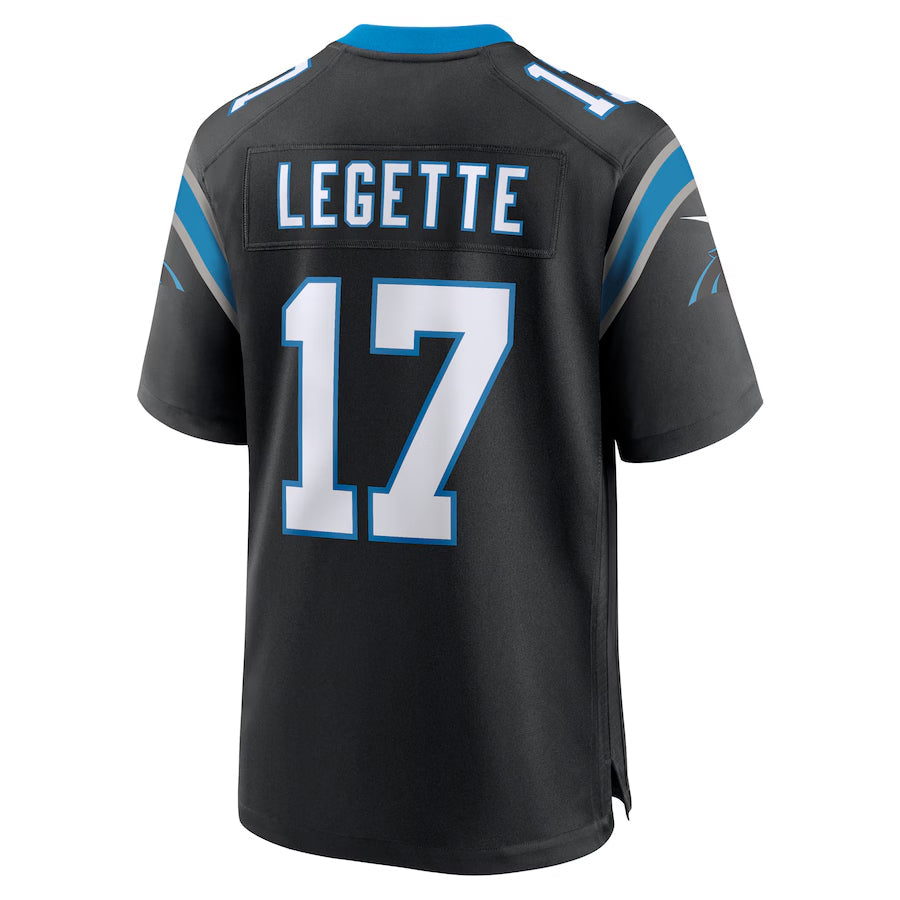 Pouc C.Panthers #17 Xavier Legette Player Black Home Game Stitched Jerseys