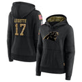 Pouc C.Panthers #17 Xavier Legette Player Black Salute to Service HoodiesStitched  Jerseys