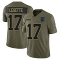 Pouc C.Panthers #17 Xavier Legette Player Salute To Service Olive Limited Stitched Jerseys