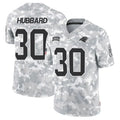 Pouc C.Panthers #30 Chuba Hubbard Player Arctic Camo Salute to Service Limited  Jerseys