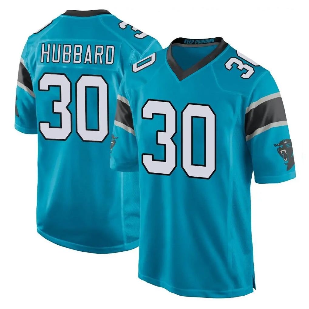 Pouc C.Panthers #30 Chuba Hubbard Player Blue Game Stitched Jerseys