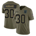 Pouc C.Panthers #30 Chuba Hubbard Player Olive Salute to Service Limited Home Game Stitched Jerseys