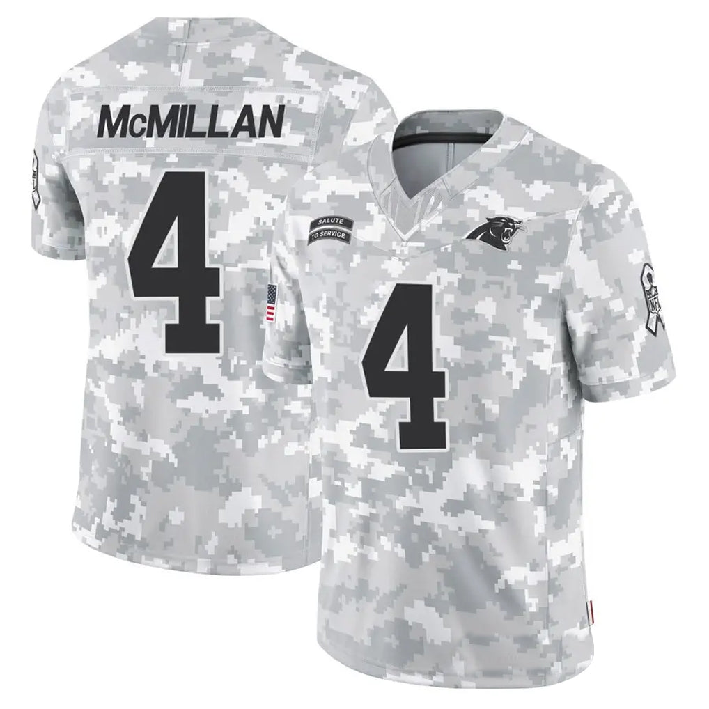 Pouc C.Panthers #4 Tetairoa McMillan Player Arctic Camo Salute to Service Limited  Stitched Jerseys