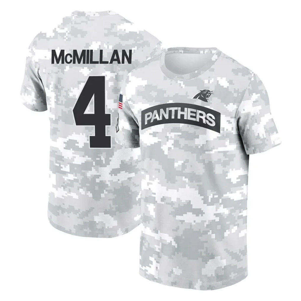 Pouc C.Panthers #4 Tetairoa McMillan Player Arctic Camo Salute to Service T-Shirt Hoodies Stitched Jerseys