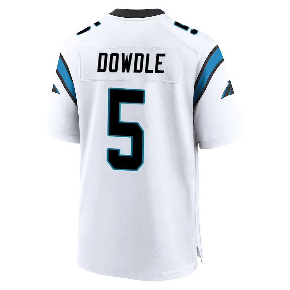 Pouc C.Panthers #5 Rico Dowdle Player White Home Game Stitched Jerseys