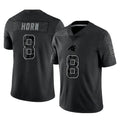 Pouc C.Panthers #8 Jaycee Horn Player Black Limited Reflective Game Stitched Jerseys