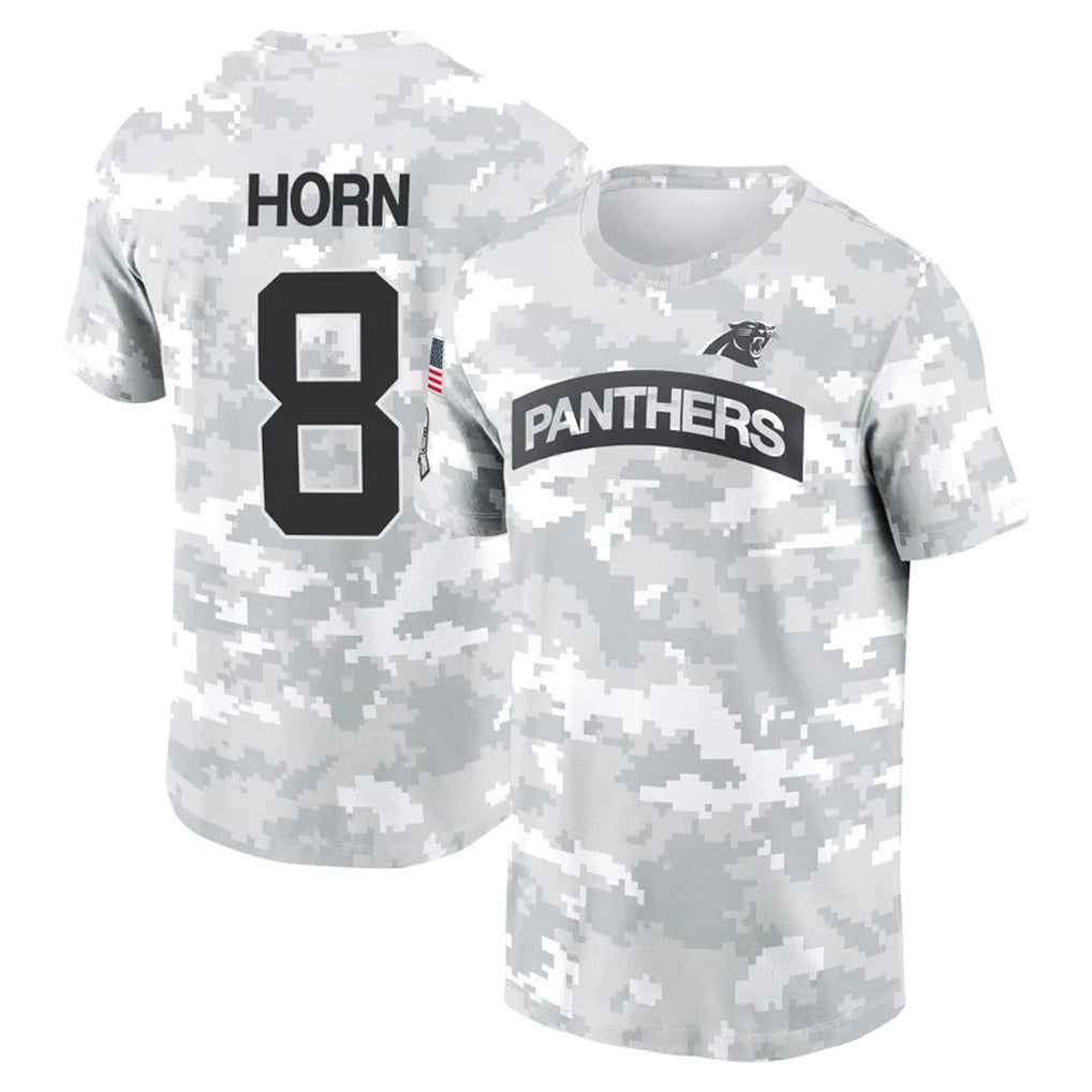 Pouc C.Panthers #8 Jaycee Horn Player Salute to Service Hoodies & T-Shirts Stitched Jerseys