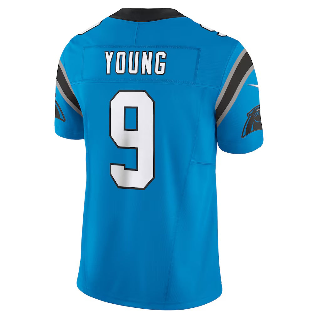 Pouc C.Panthers #9 Bryce Young Blue Vapor F.U.S.E. Limited Stitched Jerseys