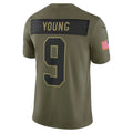 Pouc C.Panthers #9 Bryce Young Olive 2025 Salute to Service Limited Stitched Jerseys