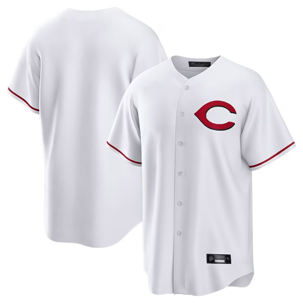 Pouc C.Reds White Home Game Blank Player Stitched Jerseys