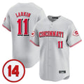 Pouc C.Reds #11 Barry Larkin Player Gray Vapor Premier Limited Home Stitched Jerseys
