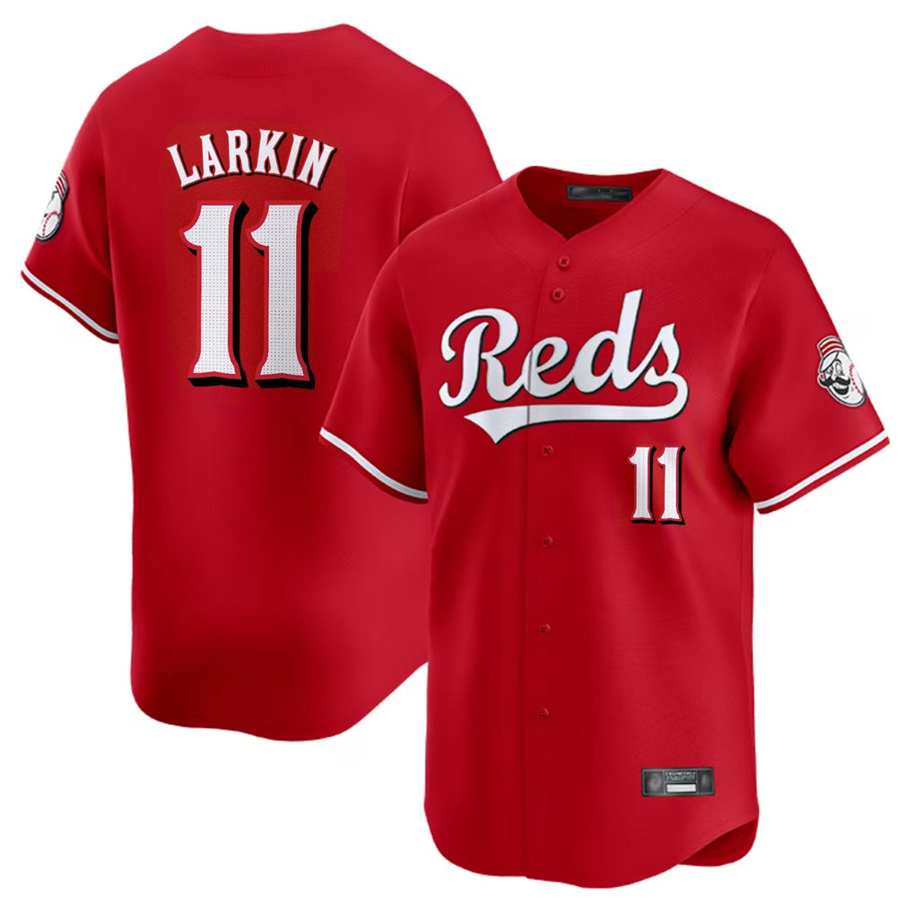 Pouc C.Reds #11 Barry Larkin Player Red Home Limited Stitched Jerseys