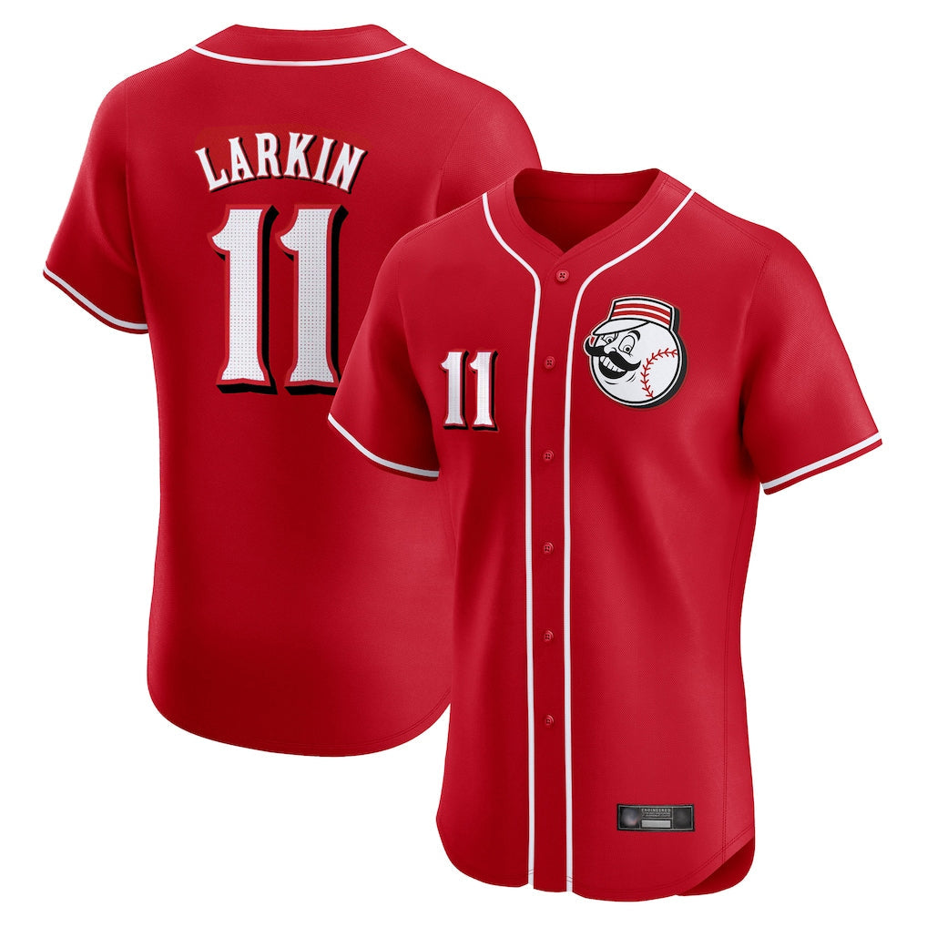 Pouc C.Reds #11 Barry Larkin Player Red Limited Elite Home Game Stitched Jerseys