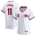 Pouc C.Reds #11 Barry Larkin Player White Cooperstown Collection Limited T-shirt Home Stitched Jerseys