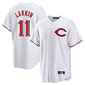 Pouc C.Reds #11 Barry Larkin Player White Home Game Stitched Jerseys