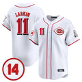 Pouc C.Reds #11 Barry Larkin Player White Vapor Premier Limited Home Stitched Jerseys