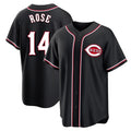 Pouc C.Reds #14 Pete Rose Player Black Fashion Out Home Game Stitched Jerseys