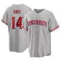 Pouc C.Reds #14 Pete Rose Player Gray Home Game Stitched Jerseys