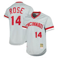 Pouc C.Reds #14 Pete Rose Player Mitchell & Ness Gray Throwback Cooperstown Mesh T-shirt Game Stitched Jerseys