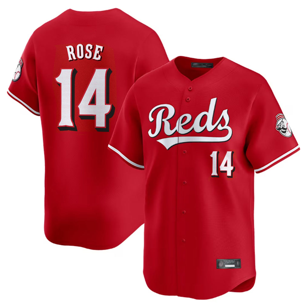 Pouc C.Reds #14 Pete Rose Player Red Home Limited Stitched Jerseys