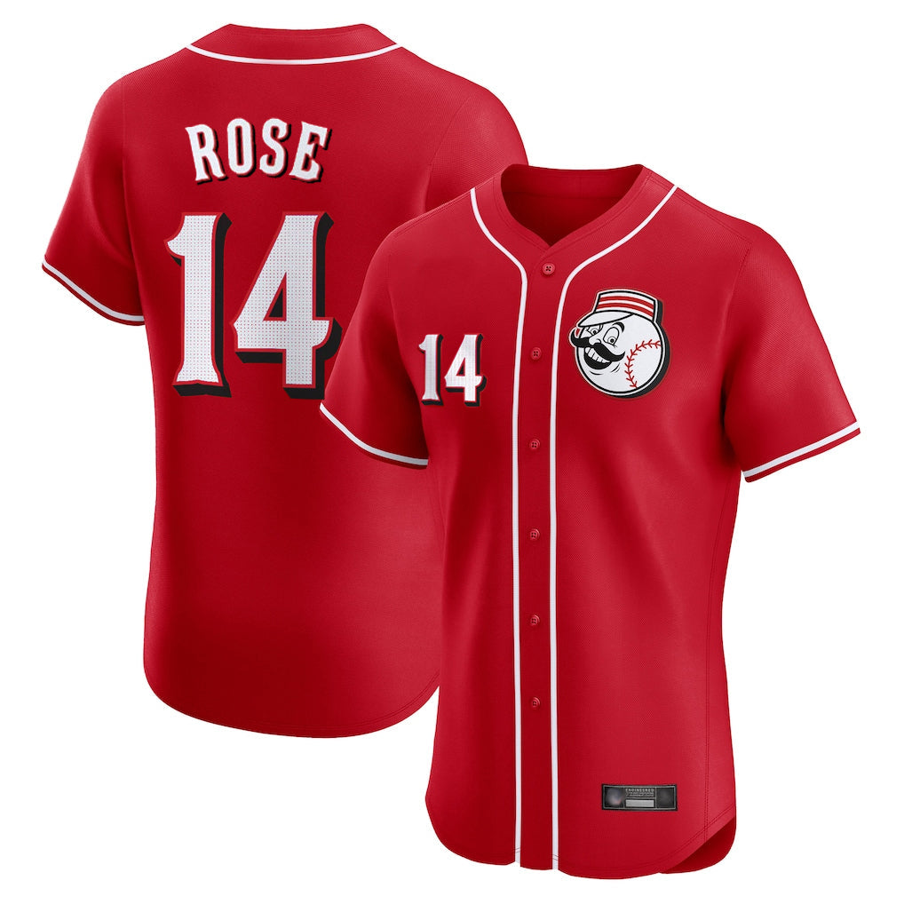 Pouc C.Reds #14 Pete Rose Player Red Limited Elite Home Game Stitched Jerseys