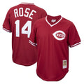 Pouc C.Reds #14 Pete Rose Player Red Throwback Cooperstown Collection Limited T-shirt Stitched Jerseys